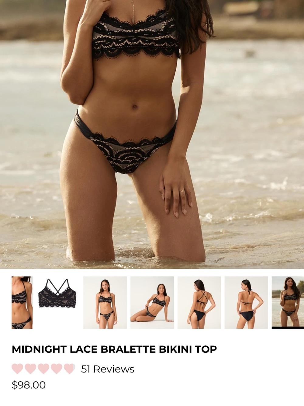 PQ Swim Black Lace Bikini Set